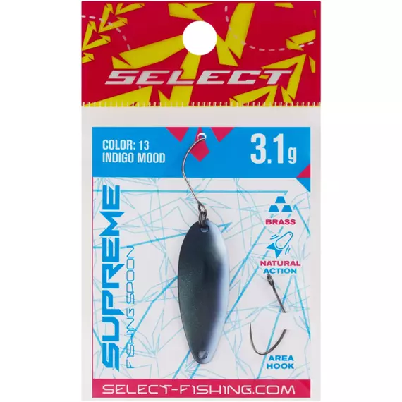 Блешня Select Supreme 3.1g 34mm #13 Indigo Mood, Вага блешні: 3.1, Колір блешні: #13 Indigo Mood, фото , изображение 2